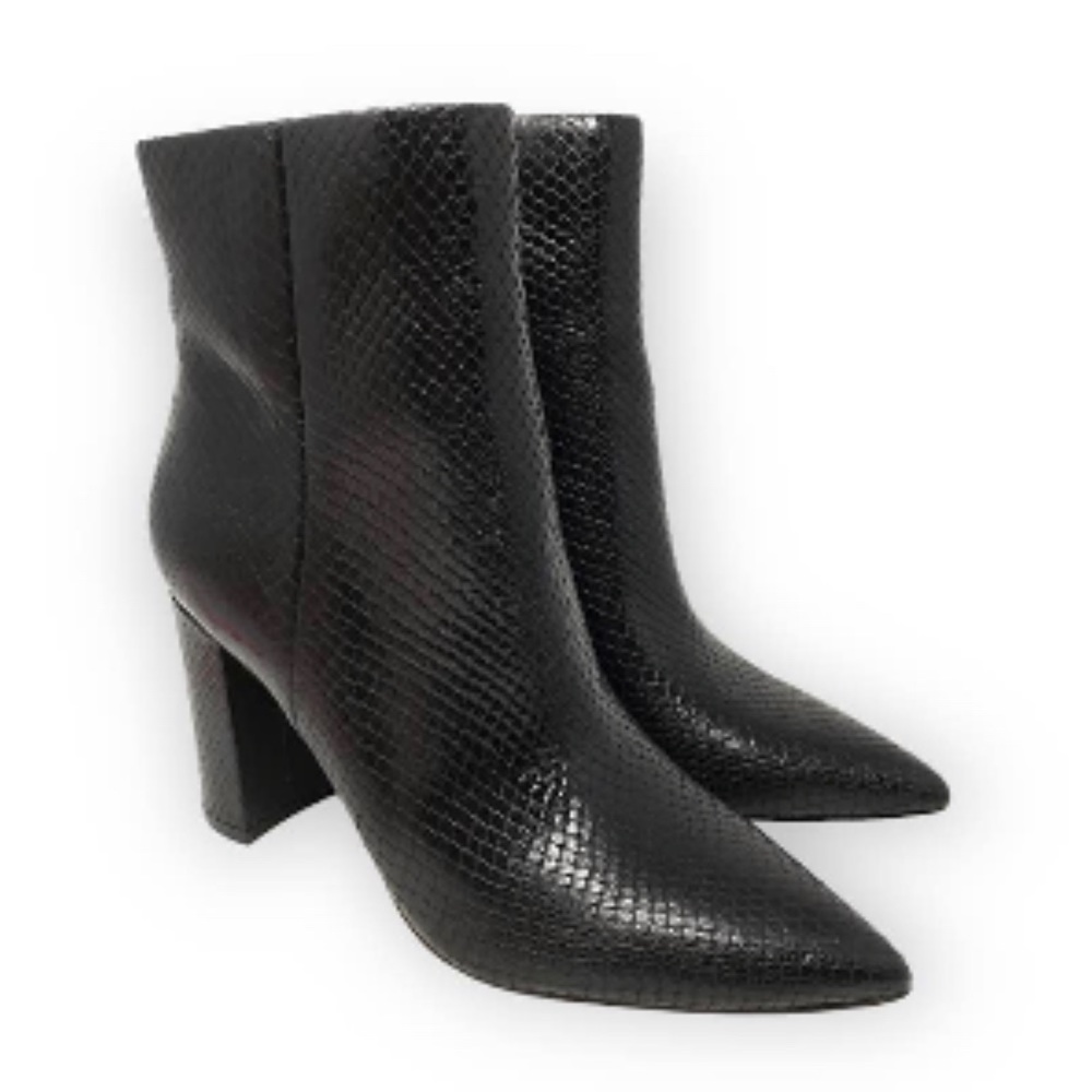Marc Fisher Ulani Black Snake Booties